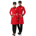 High collar hotel uniform restaurant uniforms for waiter/waitress